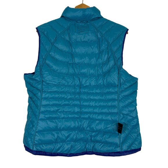 Bernardo Goose Down Puffer Vest Sz XL Full Zip Blue/Teal Nylon Lightweight - Picture 9 of 10